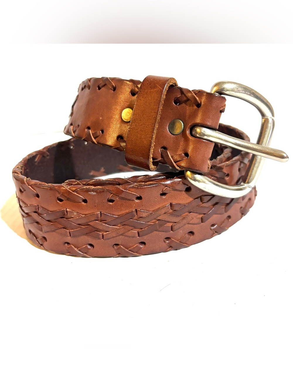 Polo by Ralph Lauren Braided Leather Belt - Brown